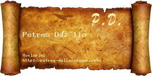 Petres Dália névjegykártya