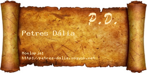 Petres Dália névjegykártya